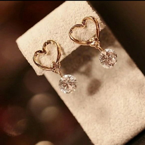 Exclusively Fancy Jewelry - Heart & CZ, rose gold earrings